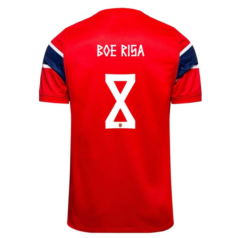 Danxen Mujer Camiseta Noruega Vilde Bøe Risa #8 Rojo Marino Blanco 1ª Equipación 26-28 La Camisa México