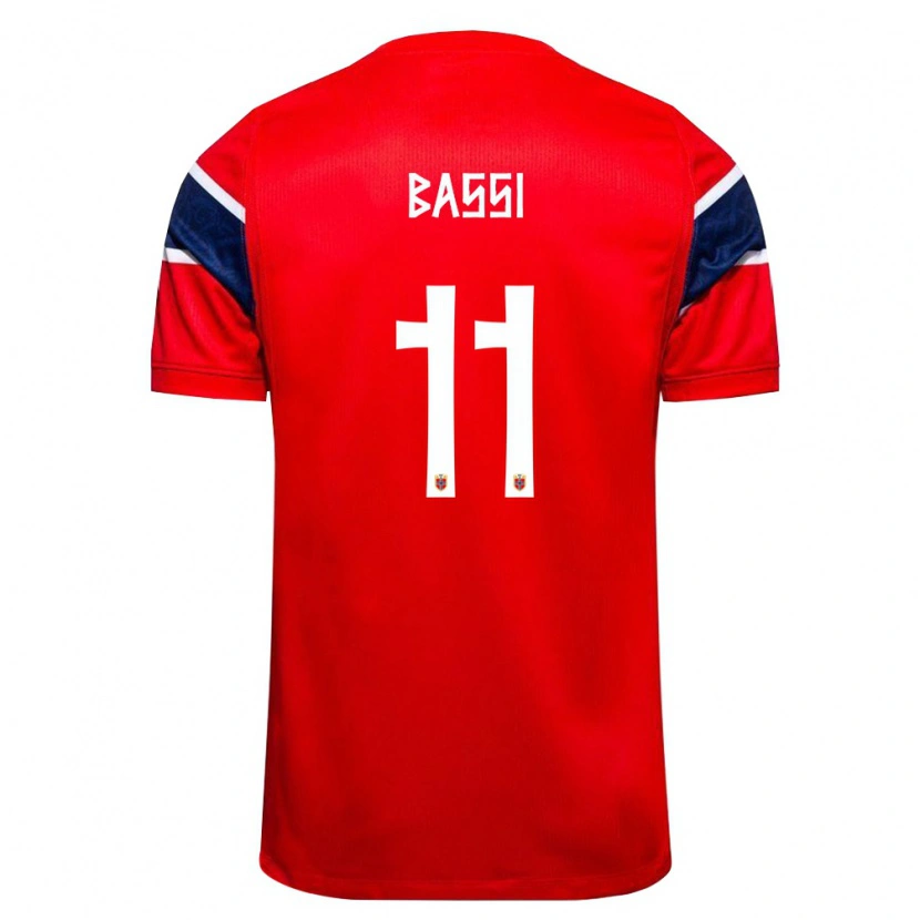 Danxen Mujer Camiseta Noruega Daniel Bassi #11 Rojo Marino Blanco 1ª Equipación 26-28 La Camisa México