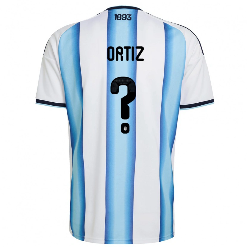 Danxen Mujer Camiseta Argentina Marcos Ortiz #0 Blanco Azul Cielo Marino 1ª Equipación 26-28 La Camisa México