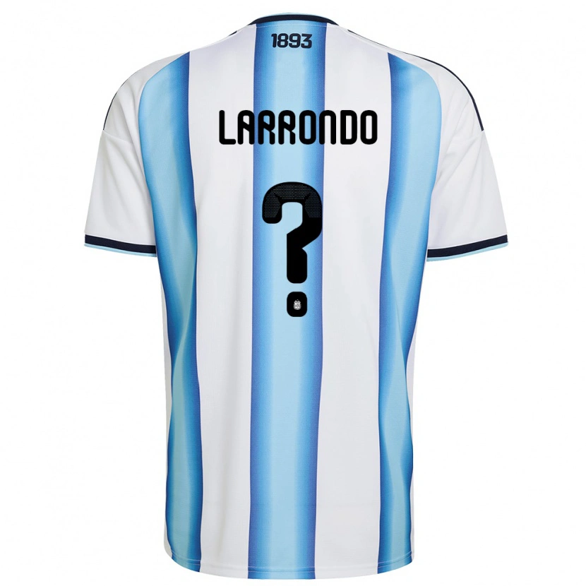 Danxen Mujer Camiseta Argentina Juan Larrondo #0 Blanco Azul Cielo Marino 1ª Equipación 26-28 La Camisa México