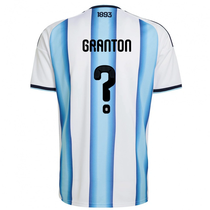Danxen Mujer Camiseta Argentina Joel Granton #0 Blanco Azul Cielo Marino 1ª Equipación 26-28 La Camisa México