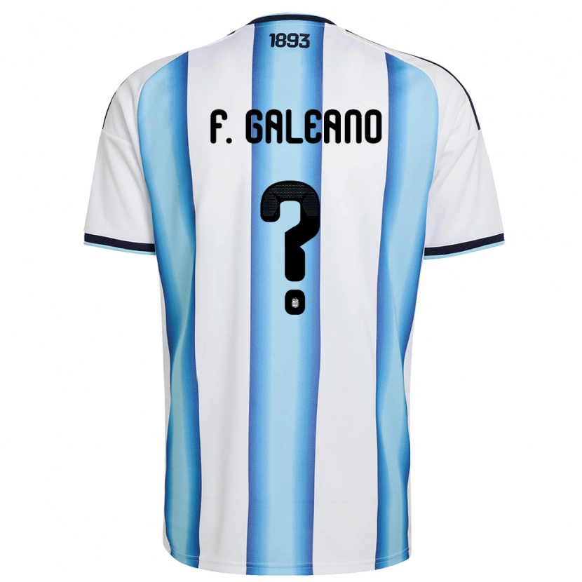 Danxen Mujer Camiseta Argentina Facundo Galeano #0 Blanco Azul Cielo Marino 1ª Equipación 26-28 La Camisa México