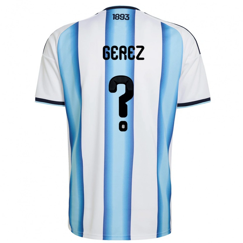Danxen Mujer Camiseta Argentina Mariano Gerez #0 Blanco Azul Cielo Marino 1ª Equipación 26-28 La Camisa México