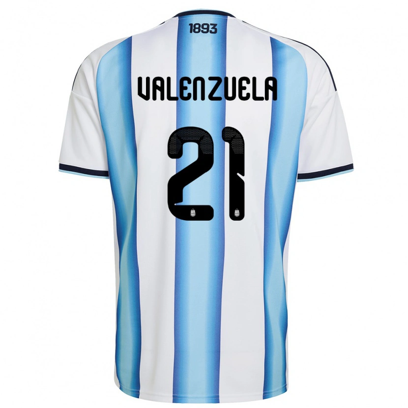 Danxen Mujer Camiseta Argentina Fernando Valenzuela #21 Blanco Azul Cielo Marino 1ª Equipación 26-28 La Camisa México