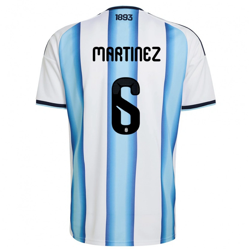 Danxen Mujer Camiseta Argentina Lisandro Martinez #6 Blanco Azul Cielo Marino 1ª Equipación 26-28 La Camisa México