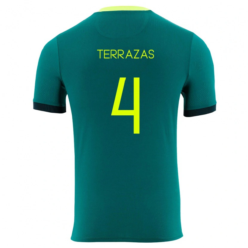 Danxen Mujer Camiseta Bolivia Sergio Terrazas #4 Verde Amarillo Negro 1ª Equipación 26-28 La Camisa México