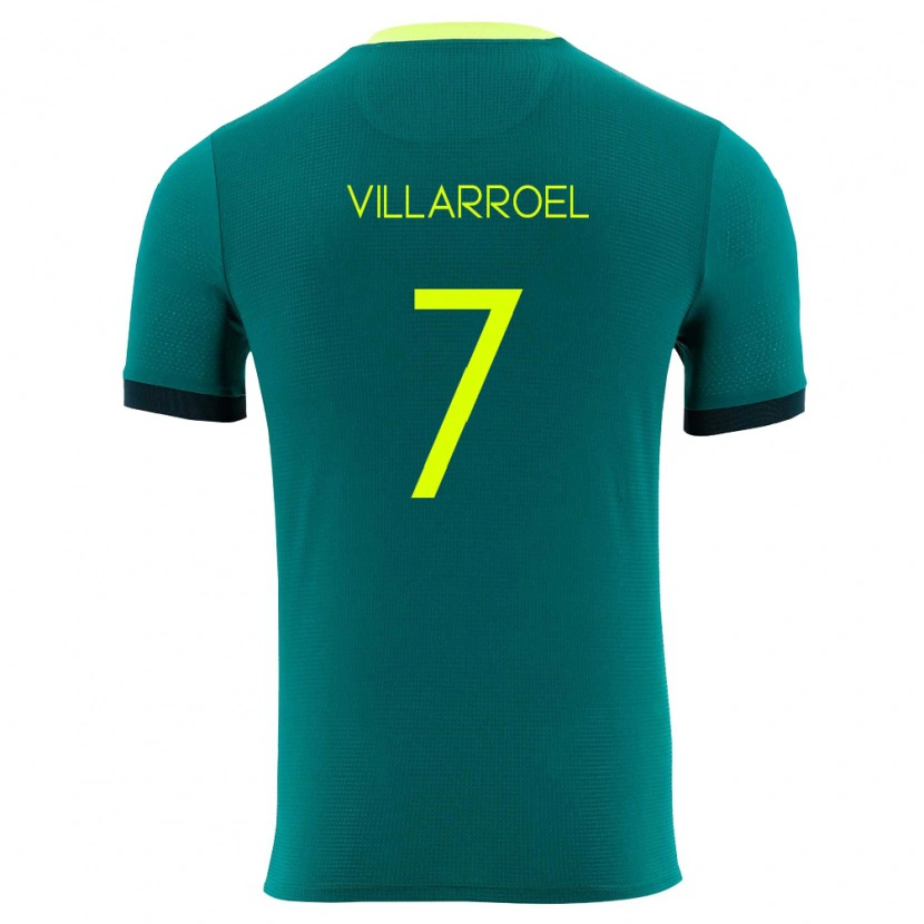 Danxen Mujer Camiseta Bolivia Miguel Villarroel #7 Verde Amarillo Negro 1ª Equipación 26-28 La Camisa México