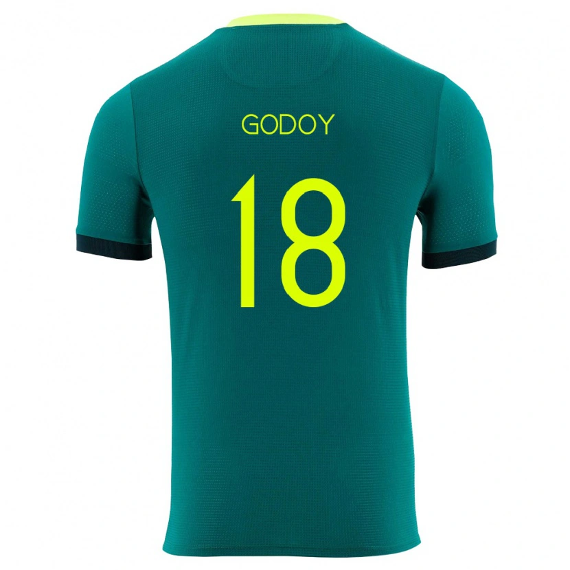 Danxen Mujer Camiseta Bolivia Juan Godoy #18 Verde Amarillo Negro 1ª Equipación 26-28 La Camisa México