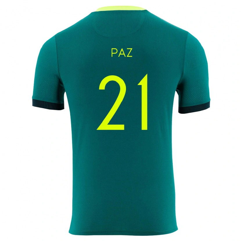 Danxen Mujer Camiseta Bolivia Luis Paz #21 Verde Amarillo Negro 1ª Equipación 26-28 La Camisa México