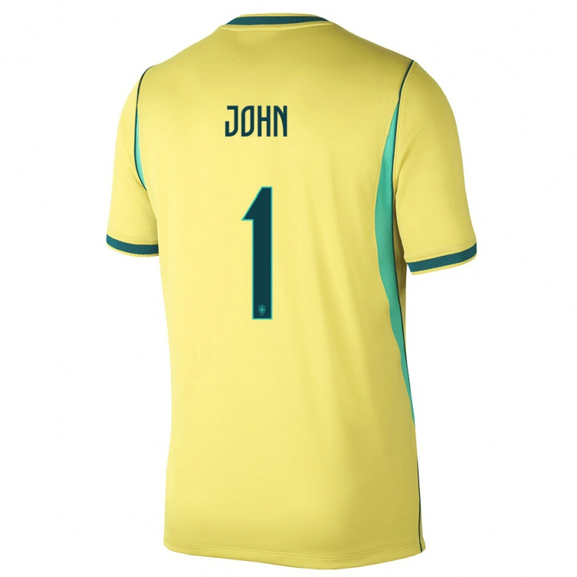 Danxen Mujer Camiseta Brasil John Victor #1 Amarillo Verde 1ª Equipación 26-28 La Camisa México
