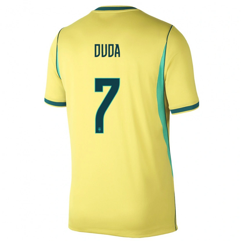Danxen Mujer Camiseta Brasil Duda Francelino #7 Amarillo Verde 1ª Equipación 26-28 La Camisa México