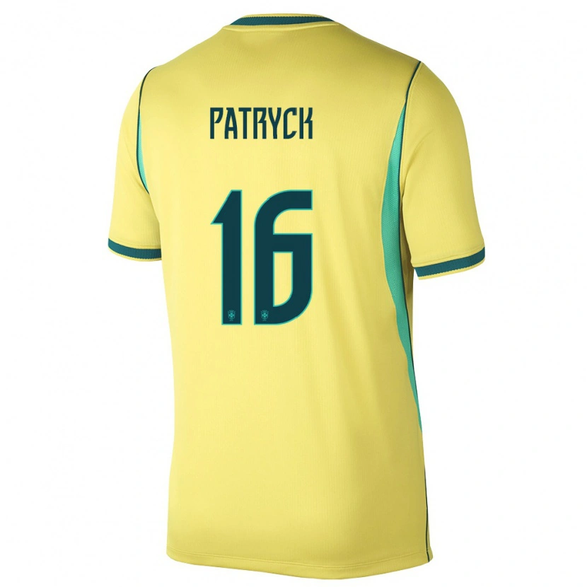 Danxen Mujer Camiseta Brasil Patryck #16 Amarillo Verde 1ª Equipación 26-28 La Camisa México