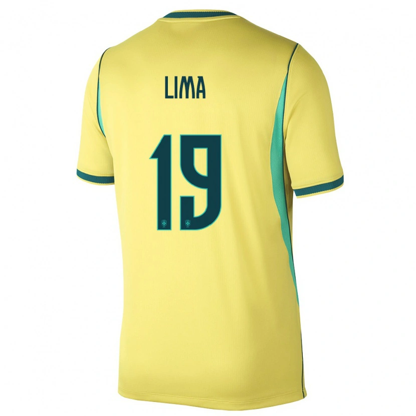 Danxen Mujer Camiseta Brasil Felipe Lima #19 Amarillo Verde 1ª Equipación 26-28 La Camisa México