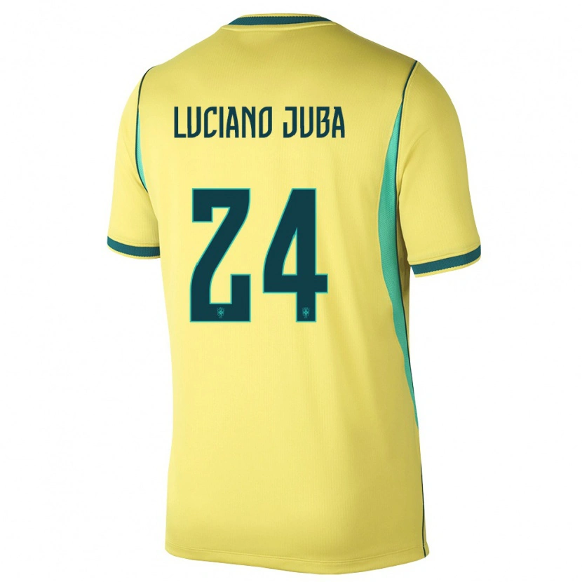 Danxen Mujer Camiseta Brasil Luciano Juba #24 Amarillo Verde 1ª Equipación 26-28 La Camisa México
