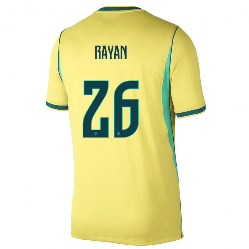 Danxen Mujer Camiseta Brasil Rayan #26 Amarillo Verde 1ª Equipación 26-28 La Camisa México