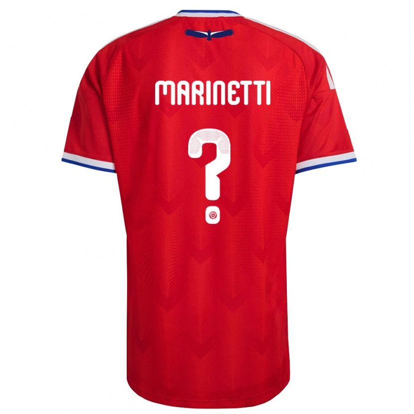 Danxen Mujer Camiseta Chile Nicolás Marinetti #0 Rojo Blanco Azul 1ª Equipación 26-28 La Camisa México