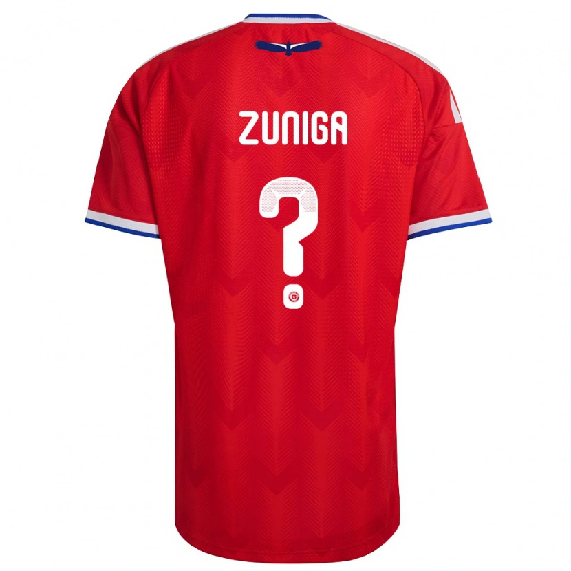 Danxen Mujer Camiseta Chile Máximo Zúñiga #0 Rojo Blanco Azul 1ª Equipación 26-28 La Camisa México