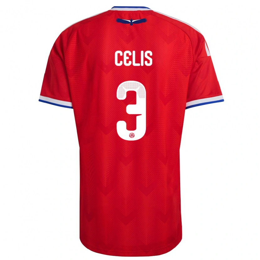 Danxen Mujer Camiseta Chile Milovan Celis #3 Rojo Blanco Azul 1ª Equipación 26-28 La Camisa México
