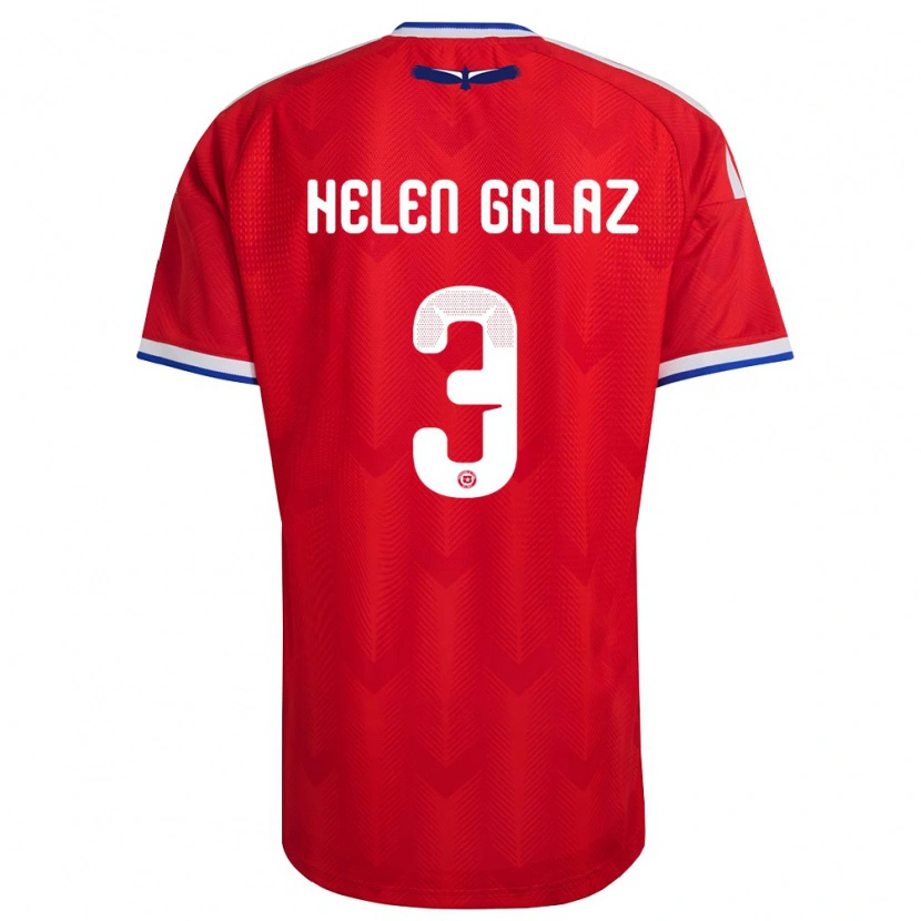 Danxen Mujer Camiseta Chile Su Helen Galaz #3 Rojo Blanco Azul 1ª Equipación 26-28 La Camisa México
