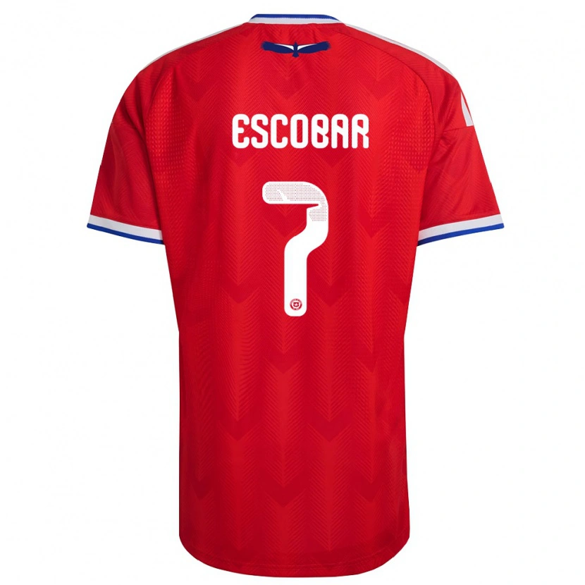 Danxen Mujer Camiseta Chile Bastián Escobar #7 Rojo Blanco Azul 1ª Equipación 26-28 La Camisa México
