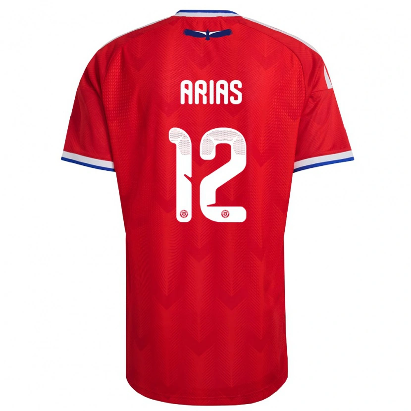 Danxen Mujer Camiseta Chile Gabriel Arias #12 Rojo Blanco Azul 1ª Equipación 26-28 La Camisa México