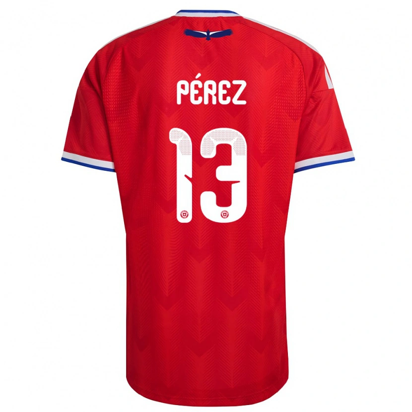 Danxen Mujer Camiseta Chile Matías Pérez #13 Rojo Blanco Azul 1ª Equipación 26-28 La Camisa México