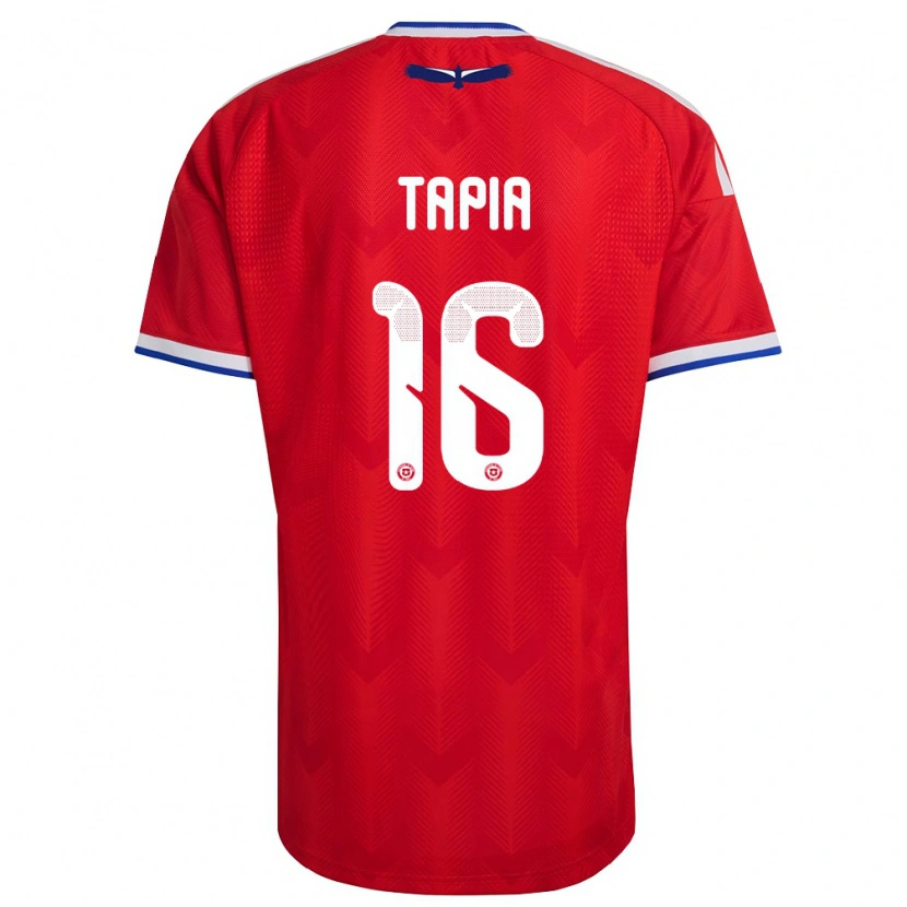 Danxen Mujer Camiseta Chile Gonzalo Tapia #16 Rojo Blanco Azul 1ª Equipación 26-28 La Camisa México