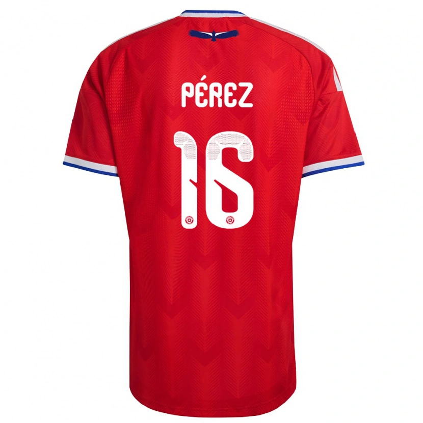 Danxen Mujer Camiseta Chile Nicolás Pérez #16 Rojo Blanco Azul 1ª Equipación 26-28 La Camisa México