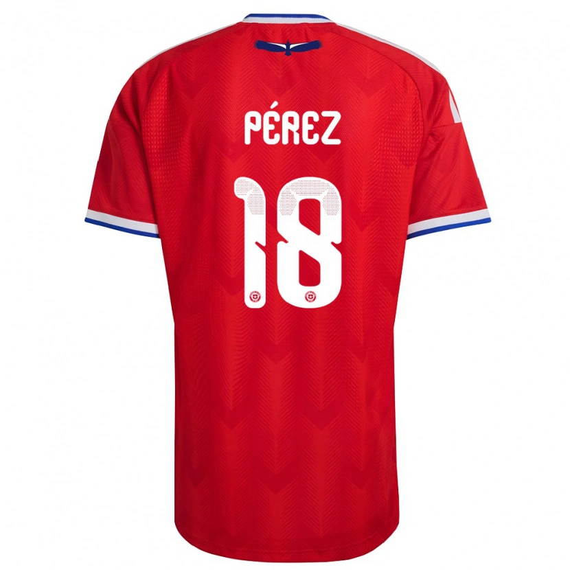 Danxen Mujer Camiseta Chile Amaro Pérez #18 Rojo Blanco Azul 1ª Equipación 26-28 La Camisa México
