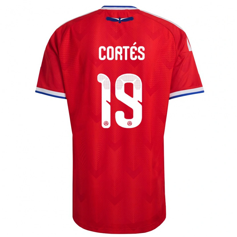 Danxen Mujer Camiseta Chile Jhon Cortés #19 Rojo Blanco Azul 1ª Equipación 26-28 La Camisa México