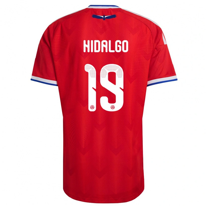 Danxen Mujer Camiseta Chile Vicente Hidalgo #19 Rojo Blanco Azul 1ª Equipación 26-28 La Camisa México