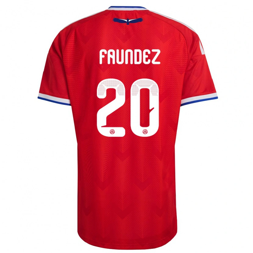Danxen Mujer Camiseta Chile Felipe Faúndez #20 Rojo Blanco Azul 1ª Equipación 26-28 La Camisa México