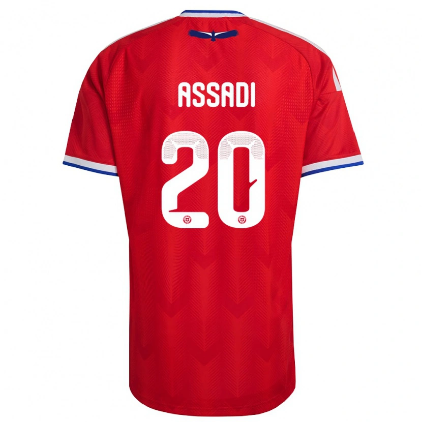 Danxen Mujer Camiseta Chile Lucas Assadi #20 Rojo Blanco Azul 1ª Equipación 26-28 La Camisa México