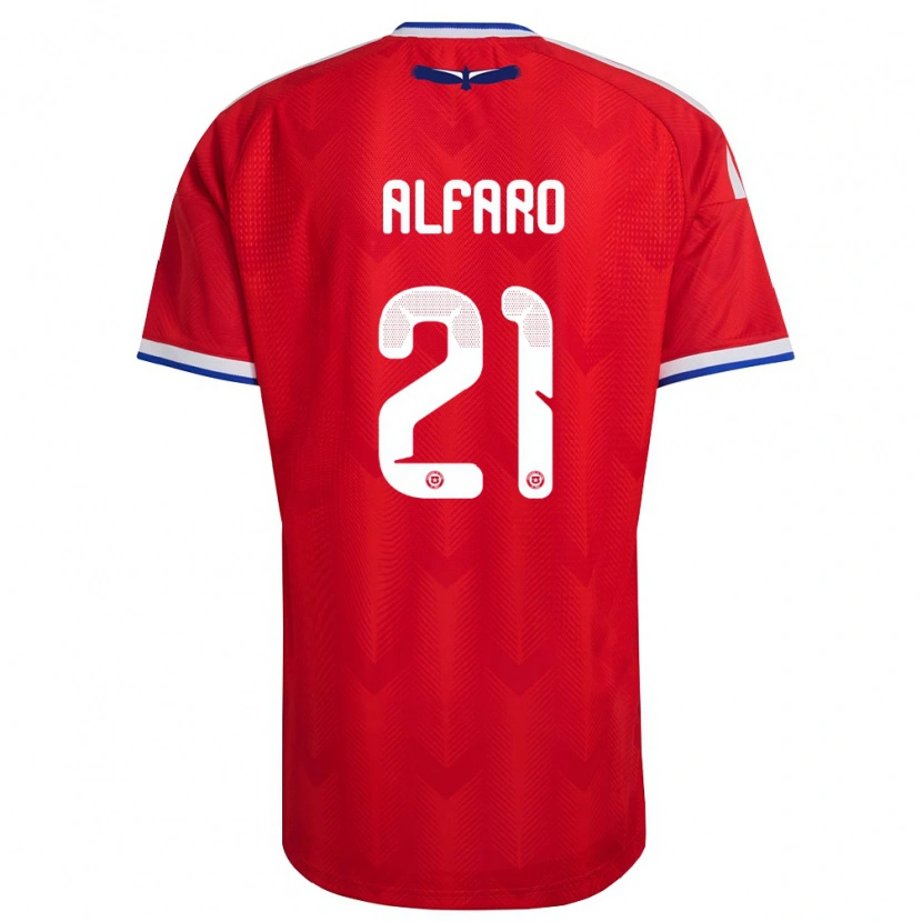 Danxen Mujer Camiseta Chile Julián Alfaro #21 Rojo Blanco Azul 1ª Equipación 26-28 La Camisa México