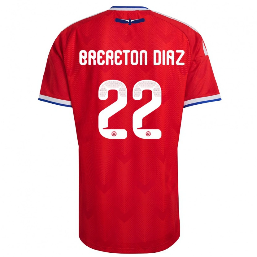 Danxen Mujer Camiseta Chile Ben Brereton Díaz #22 Rojo Blanco Azul 1ª Equipación 26-28 La Camisa México