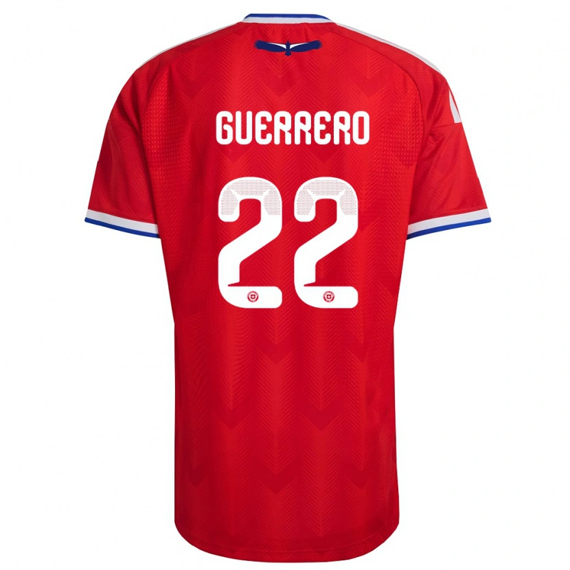 Danxen Mujer Camiseta Chile Kathalina Guerrero #22 Rojo Blanco Azul 1ª Equipación 26-28 La Camisa México