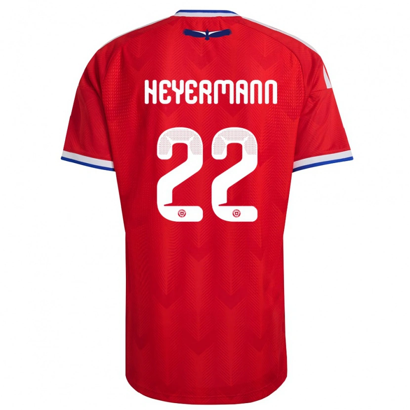 Danxen Mujer Camiseta Chile Agustina Heyermann #22 Rojo Blanco Azul 1ª Equipación 26-28 La Camisa México