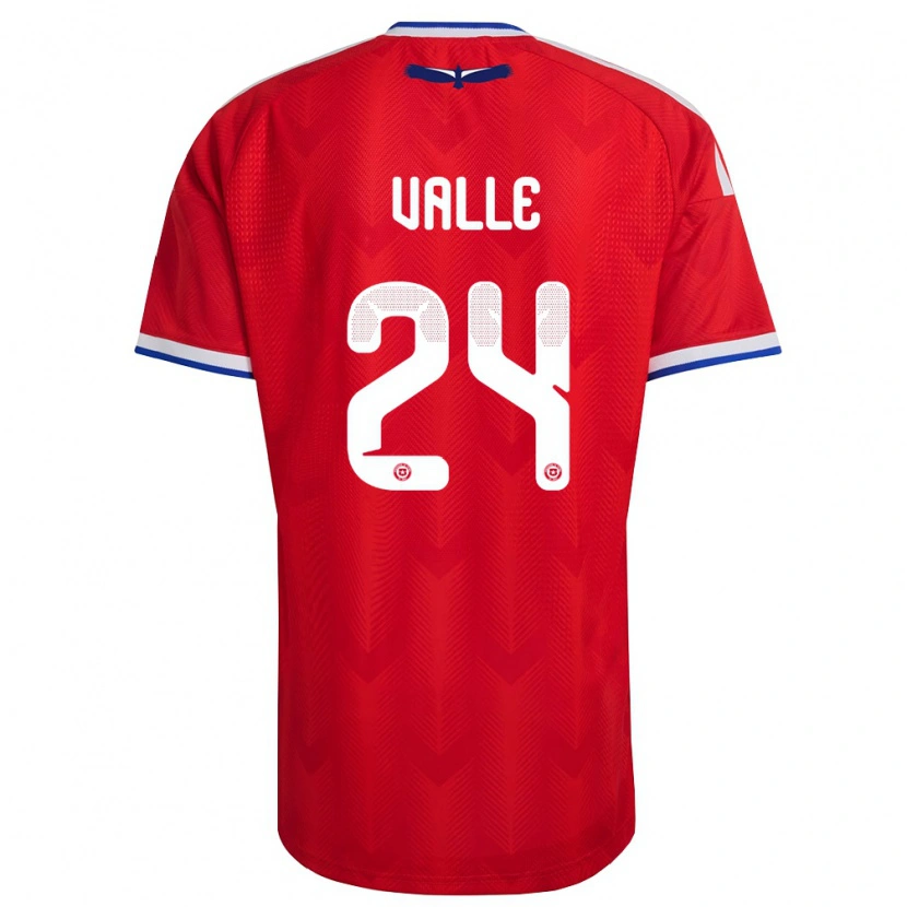 Danxen Mujer Camiseta Chile Alessandra Valle #24 Rojo Blanco Azul 1ª Equipación 26-28 La Camisa México