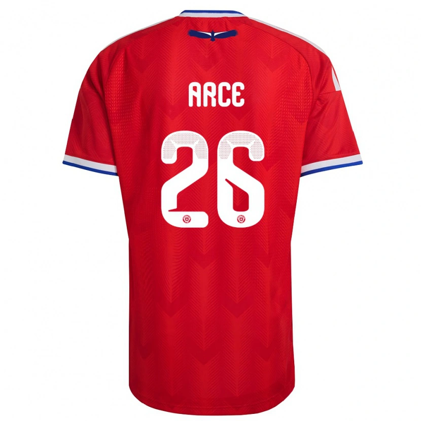 Danxen Mujer Camiseta Chile Agustín Arce #26 Rojo Blanco Azul 1ª Equipación 26-28 La Camisa México