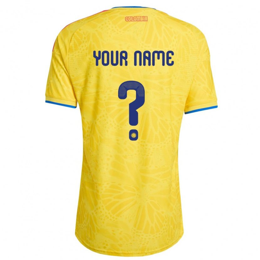 Danxen Mujer Camiseta Colombia Su Nombre #0 Amarillo Azul Rojo 1ª Equipación 26-28 La Camisa México