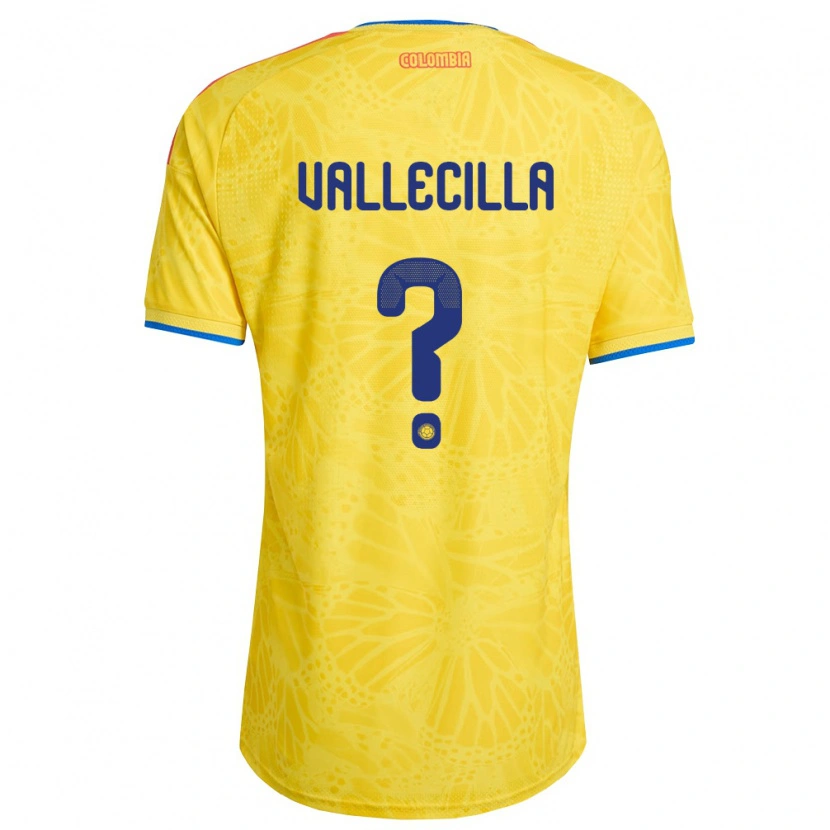 Danxen Mujer Camiseta Colombia Santiago Vallecilla #0 Amarillo Azul Rojo 1ª Equipación 26-28 La Camisa México