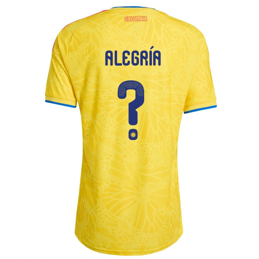 Danxen Mujer Camiseta Colombia Juan Alegría #0 Amarillo Azul Rojo 1ª Equipación 26-28 La Camisa México