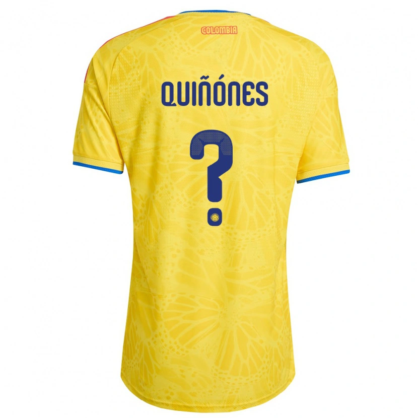 Danxen Mujer Camiseta Colombia Brayner Quiñónes #0 Amarillo Azul Rojo 1ª Equipación 26-28 La Camisa México