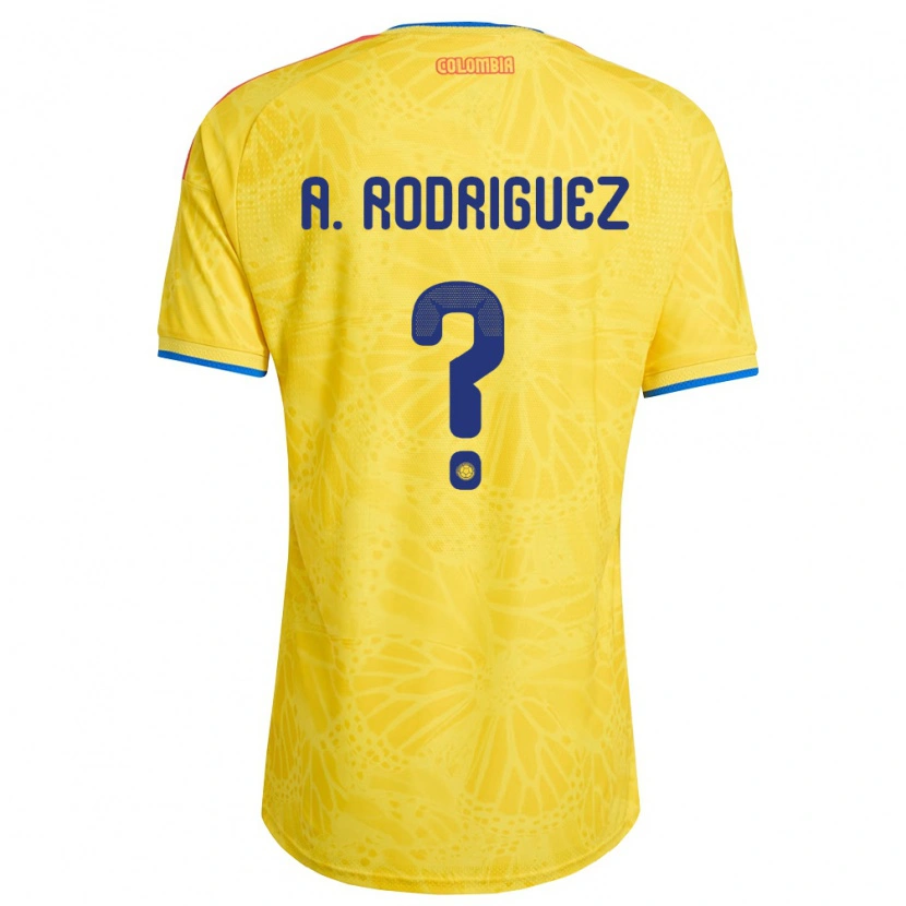 Danxen Mujer Camiseta Colombia Andrés Rodríguez #0 Amarillo Azul Rojo 1ª Equipación 26-28 La Camisa México