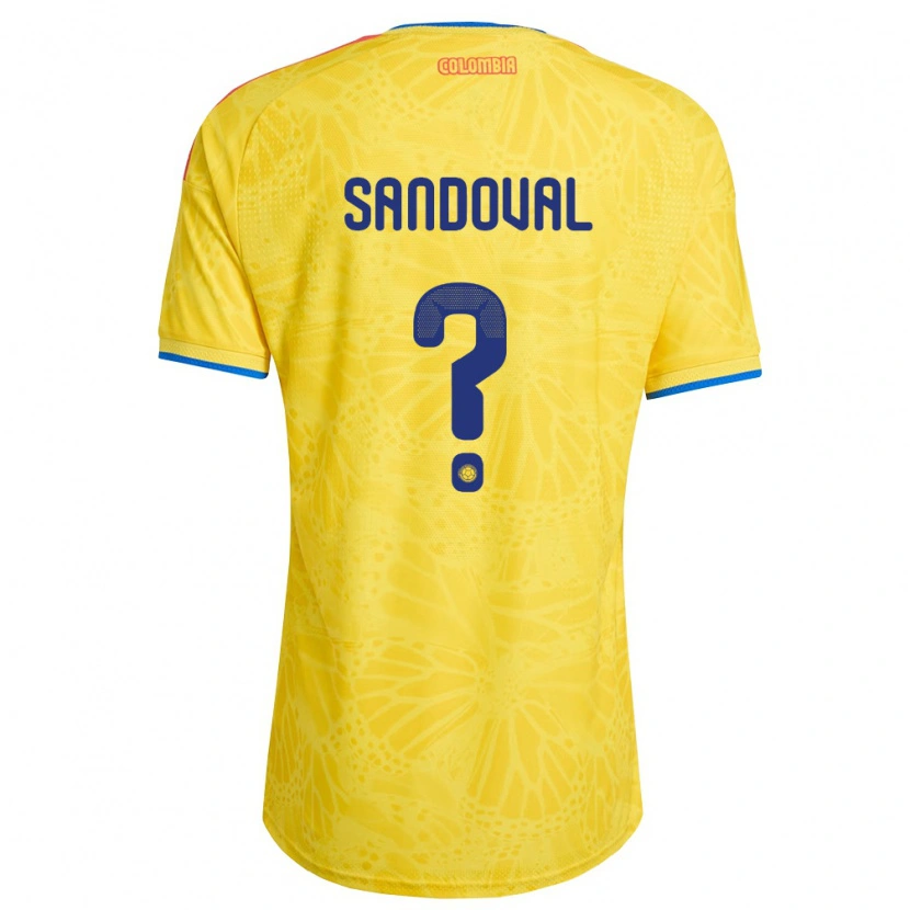 Danxen Mujer Camiseta Colombia Keimer Sandoval #0 Amarillo Azul Rojo 1ª Equipación 26-28 La Camisa México