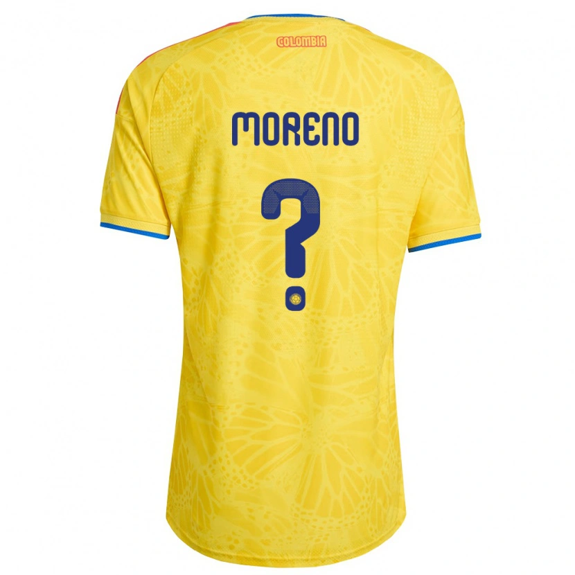 Danxen Mujer Camiseta Colombia Freilin Moreno #0 Amarillo Azul Rojo 1ª Equipación 26-28 La Camisa México