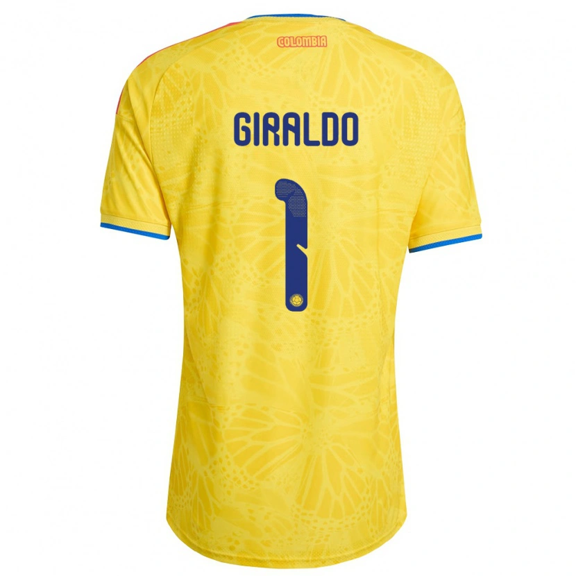 Danxen Mujer Camiseta Colombia Natalia Giraldo #1 Amarillo Azul Rojo 1ª Equipación 26-28 La Camisa México