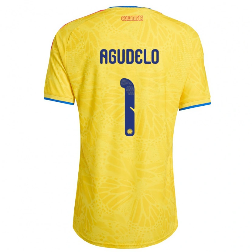 Danxen Mujer Camiseta Colombia Luisa Agudelo #1 Amarillo Azul Rojo 1ª Equipación 26-28 La Camisa México