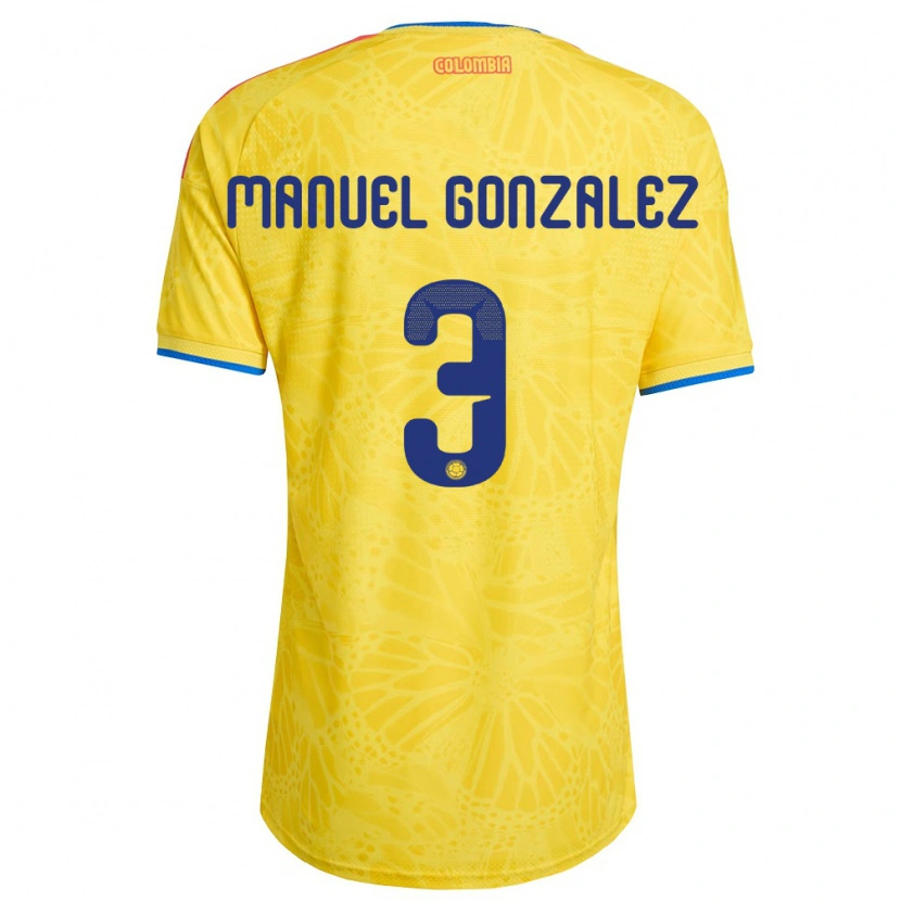 Danxen Mujer Camiseta Colombia Carlos Manuel González #3 Amarillo Azul Rojo 1ª Equipación 26-28 La Camisa México