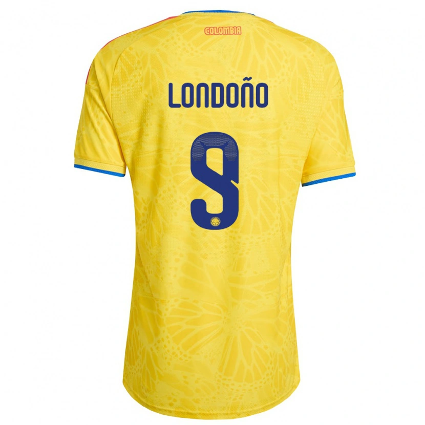 Danxen Mujer Camiseta Colombia Santiago Londoño #9 Amarillo Azul Rojo 1ª Equipación 26-28 La Camisa México